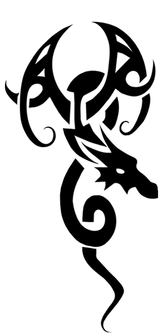 Tribal+dragon+tattoo+flash